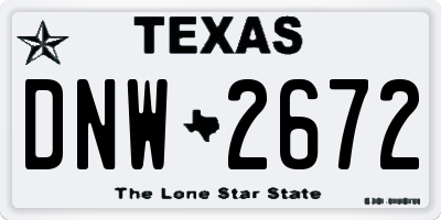 TX license plate DNW2672