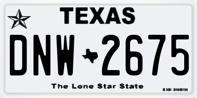 TX license plate DNW2675