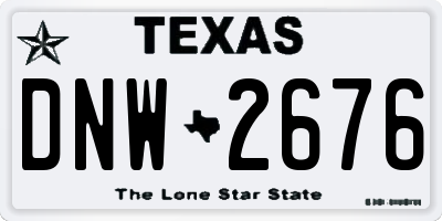 TX license plate DNW2676