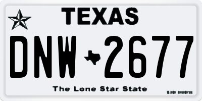 TX license plate DNW2677