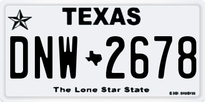 TX license plate DNW2678