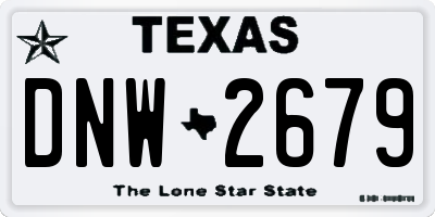 TX license plate DNW2679