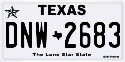 TX license plate DNW2683