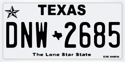 TX license plate DNW2685