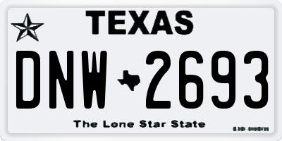 TX license plate DNW2693