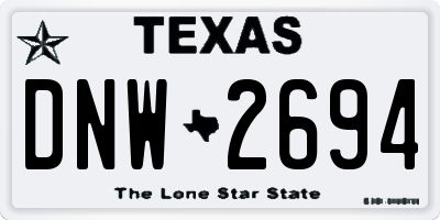 TX license plate DNW2694