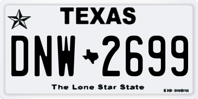 TX license plate DNW2699