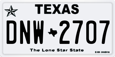 TX license plate DNW2707