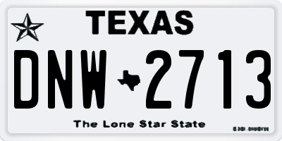 TX license plate DNW2713