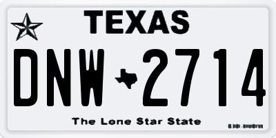 TX license plate DNW2714