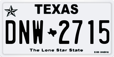 TX license plate DNW2715