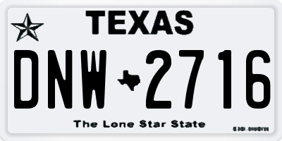 TX license plate DNW2716