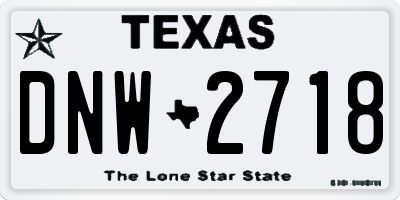 TX license plate DNW2718