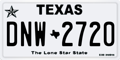 TX license plate DNW2720