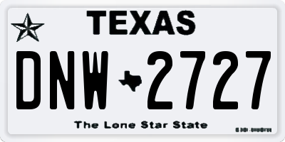 TX license plate DNW2727