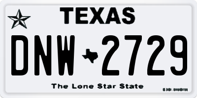TX license plate DNW2729