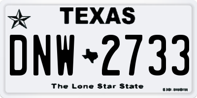 TX license plate DNW2733