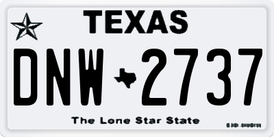 TX license plate DNW2737