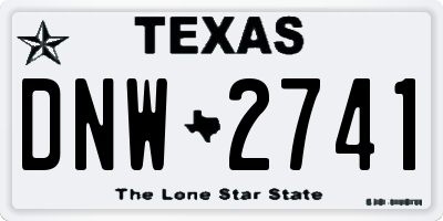TX license plate DNW2741