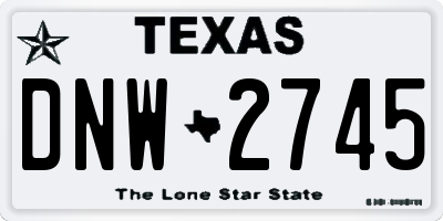 TX license plate DNW2745