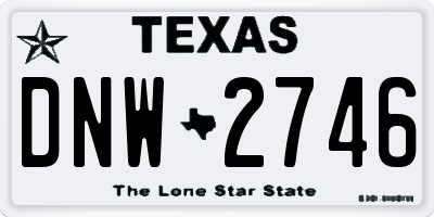 TX license plate DNW2746