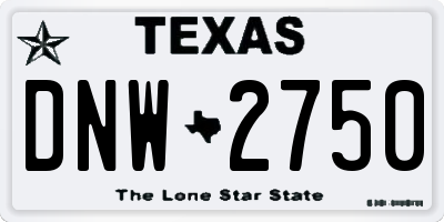 TX license plate DNW2750