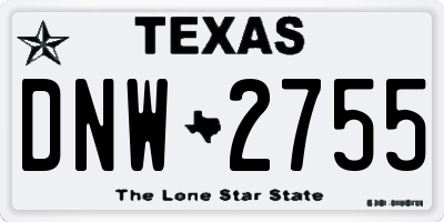 TX license plate DNW2755