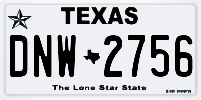 TX license plate DNW2756