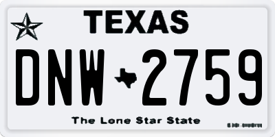 TX license plate DNW2759