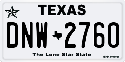 TX license plate DNW2760