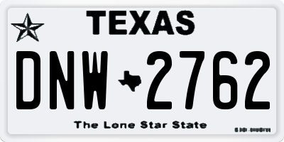 TX license plate DNW2762