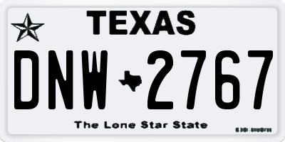 TX license plate DNW2767