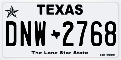 TX license plate DNW2768