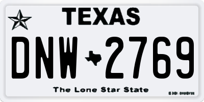 TX license plate DNW2769
