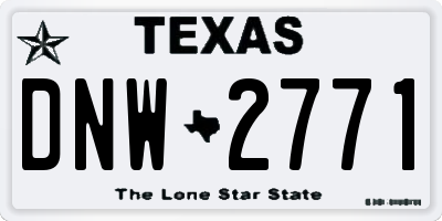 TX license plate DNW2771