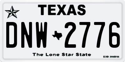 TX license plate DNW2776
