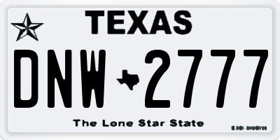 TX license plate DNW2777