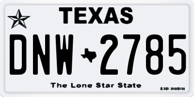 TX license plate DNW2785