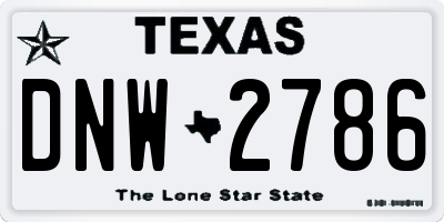 TX license plate DNW2786