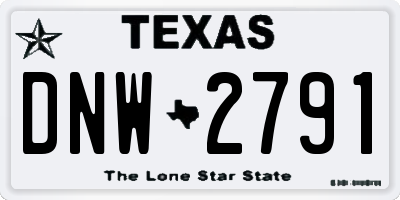TX license plate DNW2791