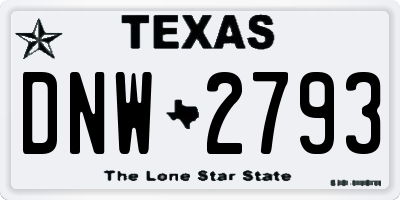 TX license plate DNW2793