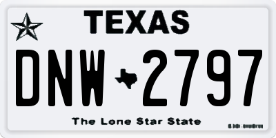 TX license plate DNW2797