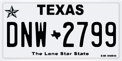 TX license plate DNW2799