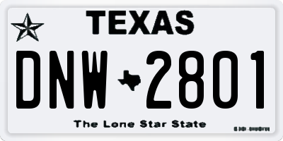 TX license plate DNW2801