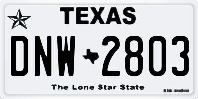 TX license plate DNW2803