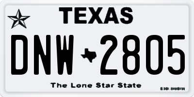 TX license plate DNW2805