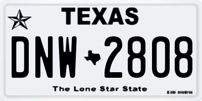 TX license plate DNW2808