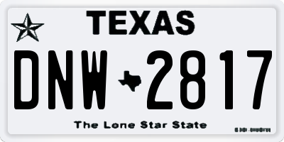 TX license plate DNW2817