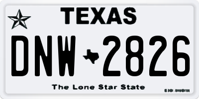 TX license plate DNW2826