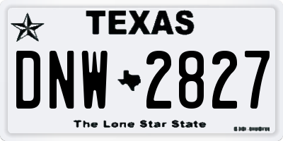 TX license plate DNW2827